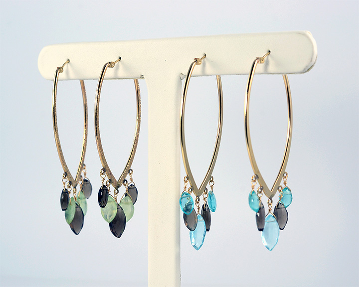 semi-precious colored stone earrings