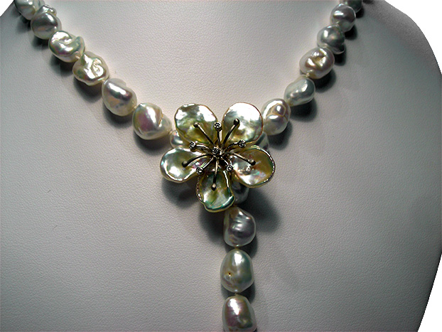 colored semi-precious translucent beaded necklace